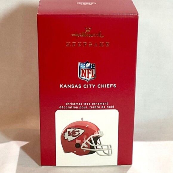 Kansas City Chiefs Helmet Ornament 2022 Hallmark Keepsake With Sound NFL New KC - Picture 2 of 7